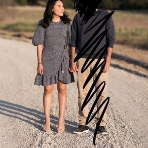 Puff sleeve wrapped dress